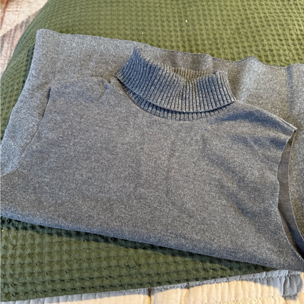 Zara Charcoal Ribbed Turtleneck Top